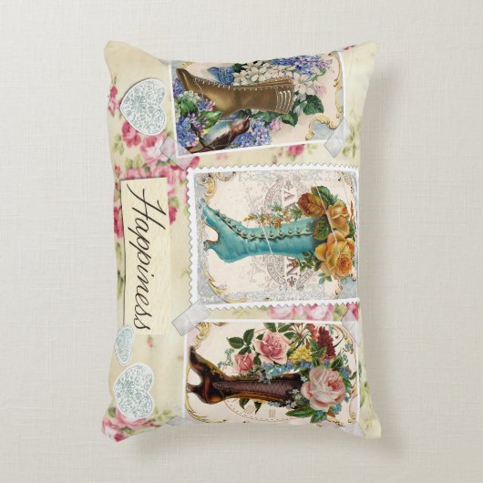 幸せとはステームパンクビクトリアンブーツ枕 アクセントクッション (正面(垂直))