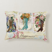 幸せとはステームパンクビクトリアンブーツ枕 アクセントクッション (裏面)