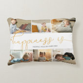 幸せとはパパ6モダンフォトコラージュ アクセントクッション (正面)
