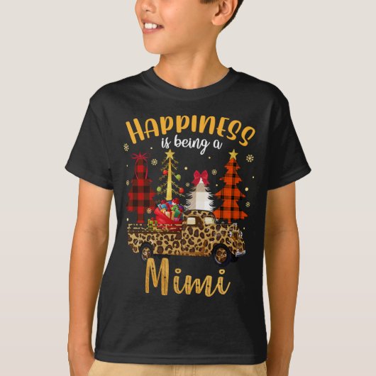 幸せとはミミミクリスマスツリーヒョウT Tシャツ (正面)