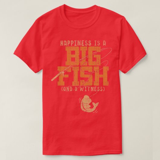 幸せとは大きな魚であり、Fの証おもしろい拠である Tシャツ (デザイン正面)