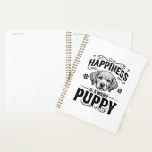 幸せとは温かい子犬 ヴィンテージ 犬のTシャツ デザイン プランナー手帳 (ディスプレー)