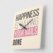 幸せとは爪、 ネイル スクエア壁時計 (傾斜)