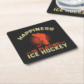 幸せとは遊アイスホッケー スクエアペーパーコースター (アングル)