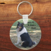 幸せとは：コリーのスマイル キーホルダー (正面)