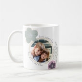 幸せとは… 2フォトピンクグリーンポップ・アートのアートフラワー コーヒーマグカップ (左)