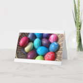 幸せとイースターのカラフル休日の願い カード (正面)