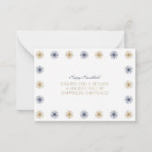 幸せと平和を願う ハヌカ 祝賀カード ノートカード (裏面)