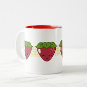 幸せないちごのマグ ツートーンマグカップ (正面左)