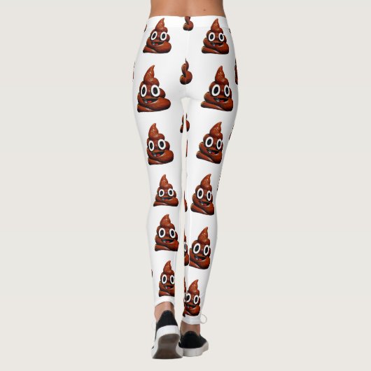 幸せなおもしろいウンチ絵文字レギンス レギンス (裏面)
