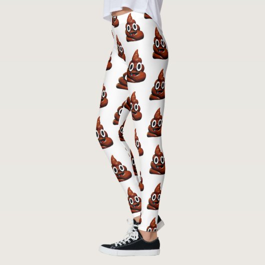 幸せなおもしろいウンチ絵文字レギンス レギンス (左)