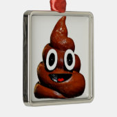 幸せなおもしろいウンチ メタルオーナメント (右)