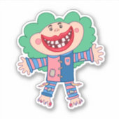 幸せなおもしろい女 シール (正面)