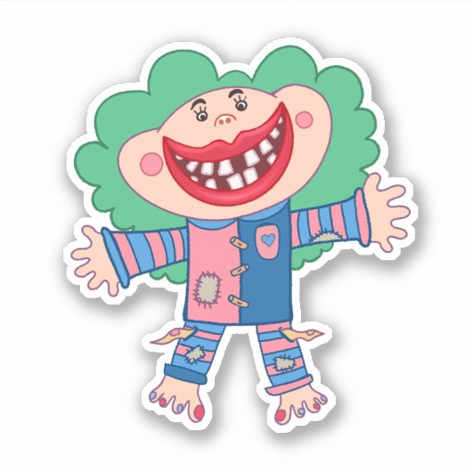 幸せなおもしろい女 シール (正面)