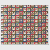 幸せなおもしろい雪だるま |クリスマス ラッピングペーパー (フラット)