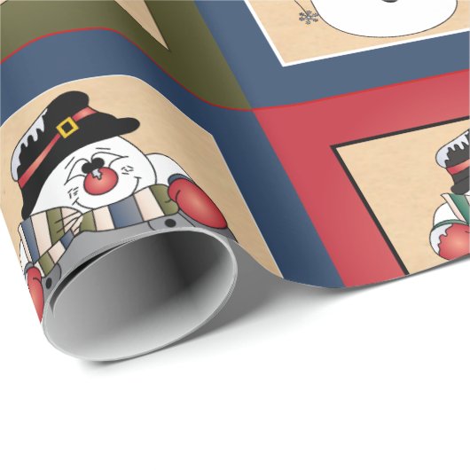 幸せなおもしろい雪だるま |クリスマス ラッピングペーパー (ロールコーナー)