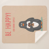 幸せなおよび飲み物のコーヒーがあって下さい シェルパブランケット (正面(横))