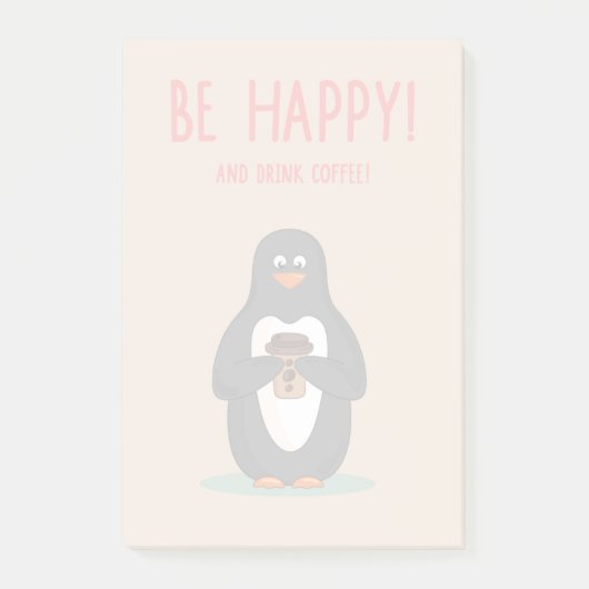 幸せなおよび飲み物のコーヒーがあって下さい ポストイット (正面)