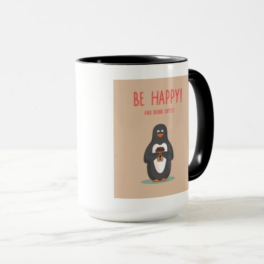 幸せなおよび飲み物のコーヒーがあって下さい マグカップ (正面右)