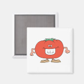 幸せなお馬鹿なトマトのキャラクター マグネット (正面/裏面)