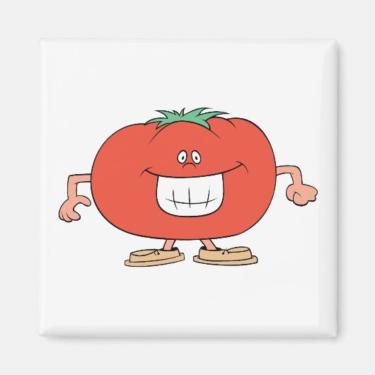 幸せなお馬鹿なトマトのキャラクター マグネット (正面)
