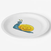 幸せなかたつむり|愛らしい動物 ペーパープレート (アングル)