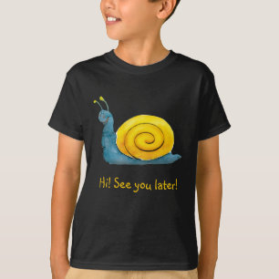 幸せなかたつむり 愛らしい動物 Tシャツ