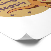 幸せなかわいいおもしろいを可愛いカンガルー ポスター (角)