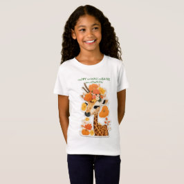 幸せなかわいいキリンのハロウィーン Tシャツ
