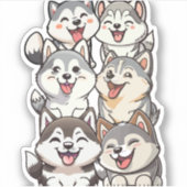 幸せなかわいいシベリアのハシ シール (正面)