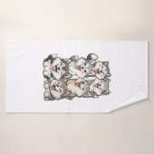 幸せなかわいいシベリアのハシ バスタオル (バスタオル)