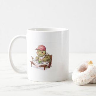 幸せなかわいいリクガメの食事 コーヒーマグカップ