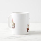 幸せなかわいいリクガメの食事 コーヒーマグカップ (正面左)