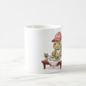 幸せなかわいいリクガメの食事 コーヒーマグカップ (中央)