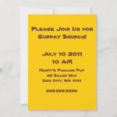 幸せなかわいい卵ベーコンブランチ朝食 招待状 (裏面)