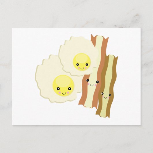 幸せなかわいい朝食 ポストカード (正面)