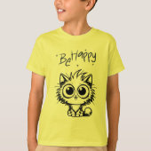 幸せなかわいい猫の子供たち Tシャツ (正面)