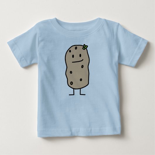 幸せなかわいい笑顔のポテト ベビーTシャツ (正面)