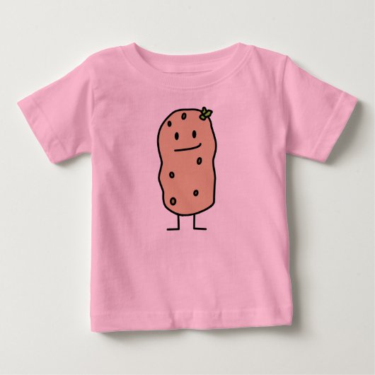 幸せなかわいい笑顔のポテト ベビーTシャツ (正面)