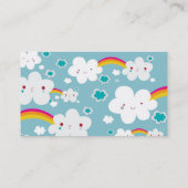 幸せなかわいい虹と雲の空のパターン 名刺 (裏面)