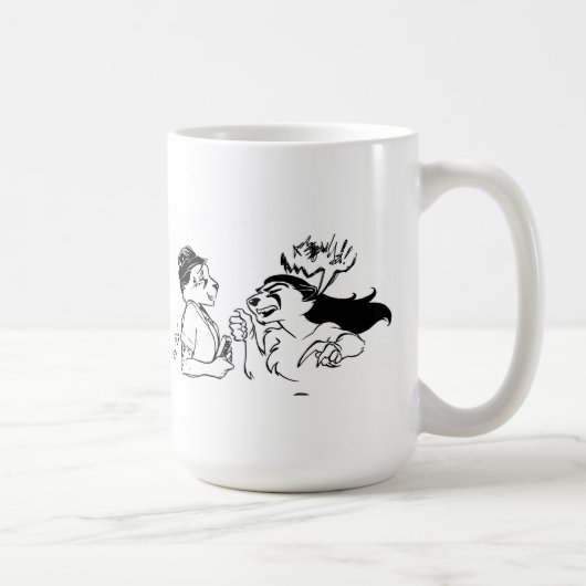 幸せなか怒っている顧客のマグ コーヒーマグカップ (右)