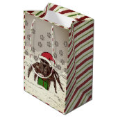 幸せなくものクリスマスの名前をカスタムするのギフトバッグ ミディアムペーパーバッグ (裏面アングル)