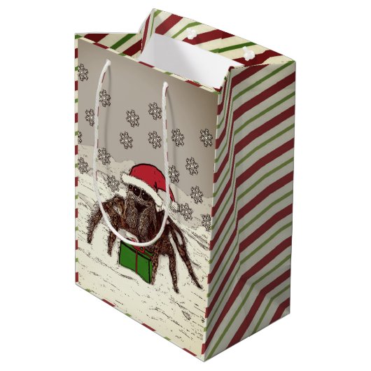 幸せなくものクリスマスの名前をカスタムするのギフトバッグ ミディアムペーパーバッグ (裏面アングル)