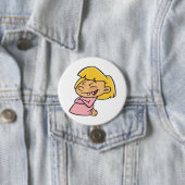 幸せなげに笑うキャラクターの女の子 缶バッジ (インサイチュ)