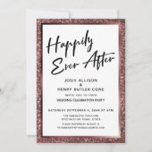 幸せなことに終わったバラ金ゴールドグリッター披露宴 招待状 (正面)