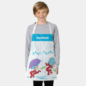 幸せなこと二つ エプロン (着用した状態)