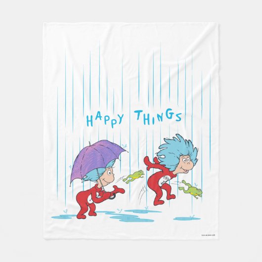 幸せなこと二つ フリースブランケット (正面)