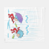 幸せなこと二つ フリースブランケット (正面(横))