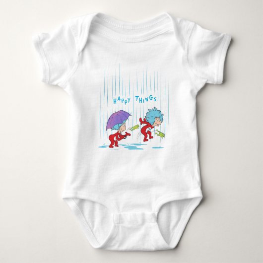 幸せなこと二つ ベビーボディスーツ (正面)