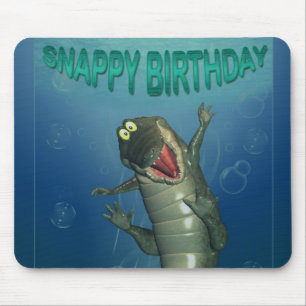 幸せなてきぱきとしている誕生日のワニのmousepadのマウス マウスパッド